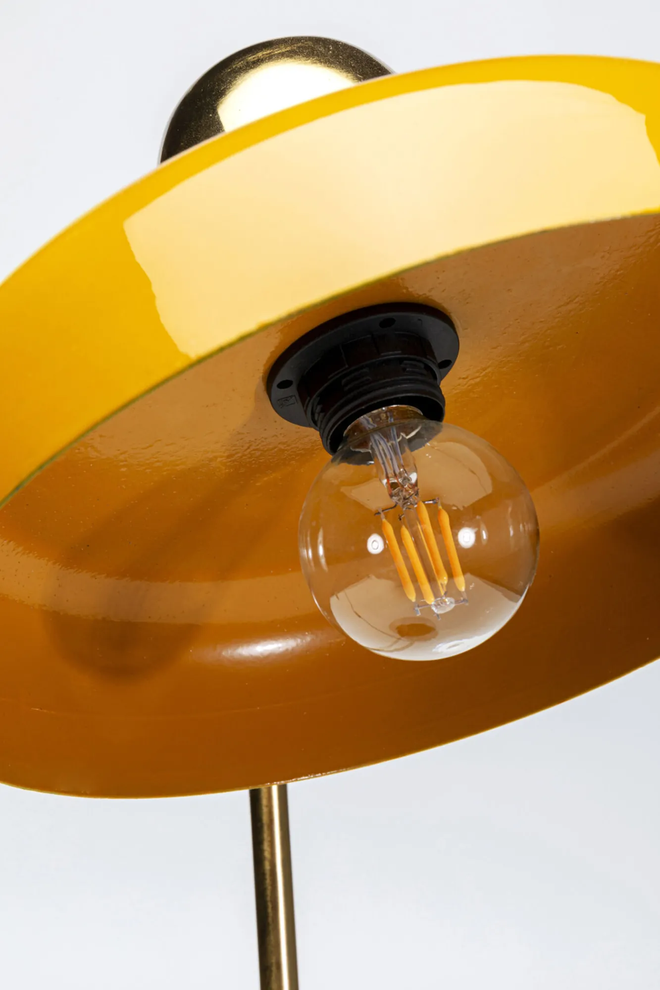 Best KARE Design Lampa biurkowa stalowa złota z pomarańczowym kloszem 56 cm - KARE