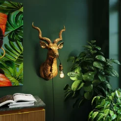 Outlet KARE Design Lampa ścienna Animal Goat 45x74 cm złota - KARE