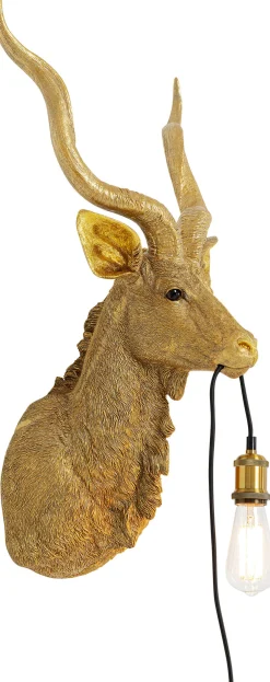 Outlet KARE Design Lampa ścienna Animal Goat 45x74 cm złota - KARE