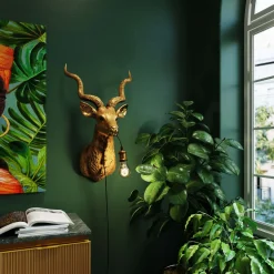 Outlet KARE Design Lampa ścienna Animal Goat 45x74 cm złota - KARE