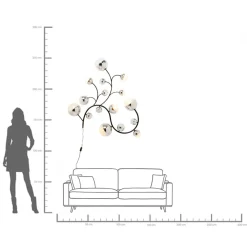 Hot KARE Design Lampa ścienna czarna klosze lustrzane 185x110 cm - KARE