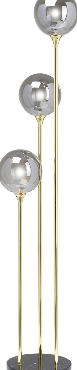Hot KARE Design Lampa podłogowa Al Capone Tre 37x176 cm złota klosze przydymione - KARE