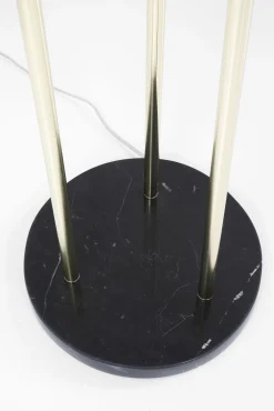 Hot KARE Design Lampa podłogowa Al Capone Tre 37x176 cm złota klosze przydymione - KARE