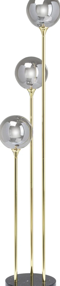 Hot KARE Design Lampa podłogowa Al Capone Tre 37x176 cm złota klosze przydymione - KARE