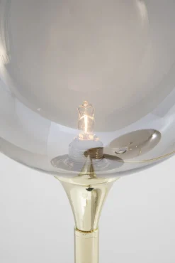 Hot KARE Design Lampa podłogowa Al Capone Tre 37x176 cm złota klosze przydymione - KARE