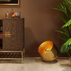 Clearance KARE Design Lampa podłogowa Apollon Smooth Ø50 cm złota - KARE