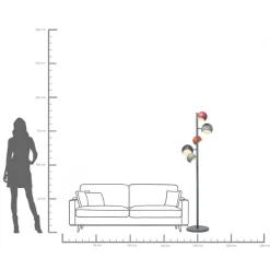 Discount KARE Design Lampa podłogowa Calotta Antico 5L 40x200 cm kolorowa - KARE