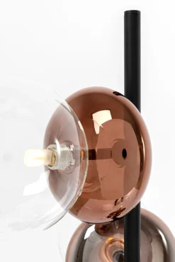 Best KARE Design Lampa podłogowa czarna klosze szklane transparentne i miedziane 165 cm - KARE