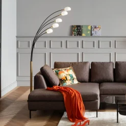 Hot KARE Design Lampa podłogowa Five Fingers Duo 125x220 cm czarno-złota - KARE