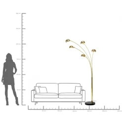 Hot KARE Design Lampa podłogowa Five Fingers 100x220 cm mosiężna - KARE