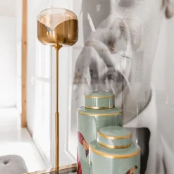 Fashion KARE Design Lampa podłogowa Goblet 25x160 cm złota - KARE