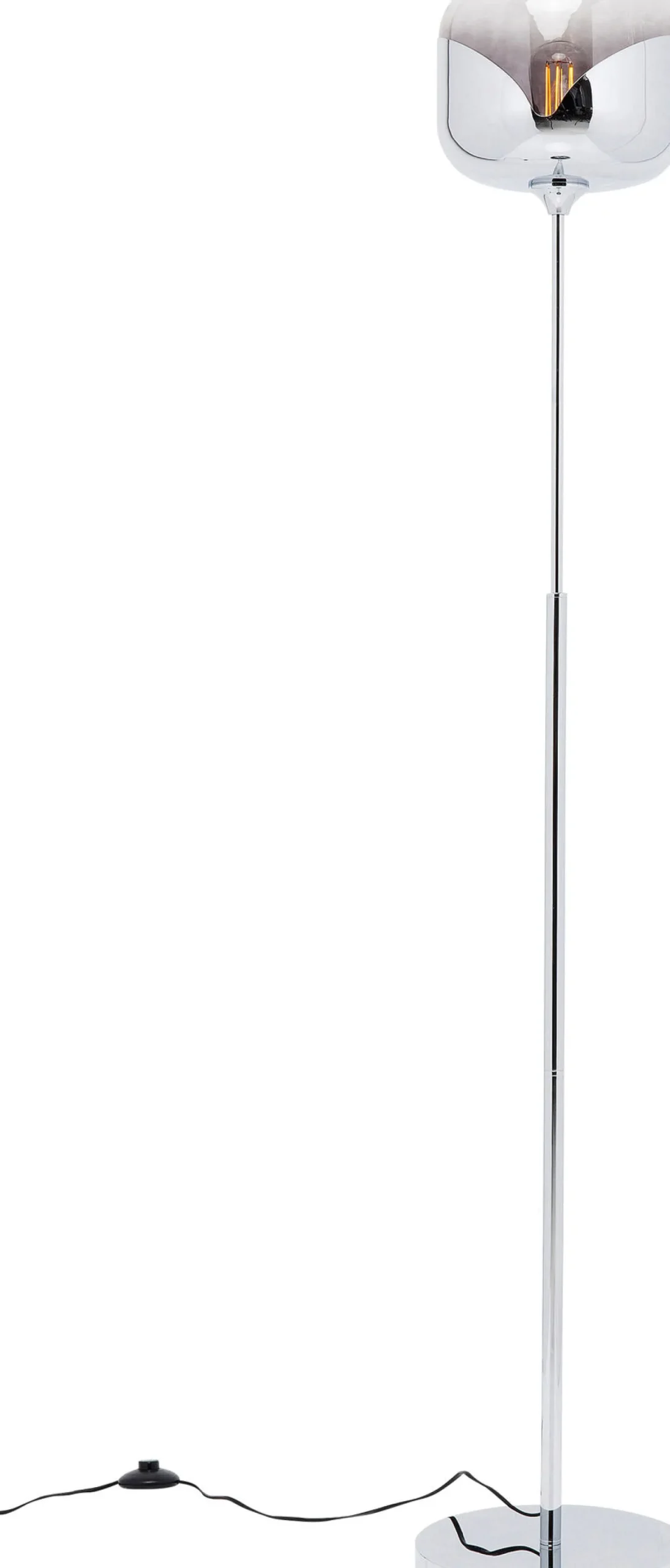 Outlet KARE Design Lampa podłogowa Goblet 25x160 cm srebrna - KARE
