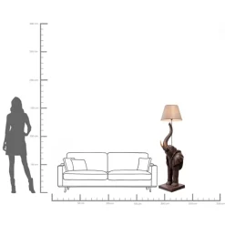 Outlet KARE Design Lampa podłogowa motyw zwierzęcy słoń 154 cm abażur beżowy lniany - KARE