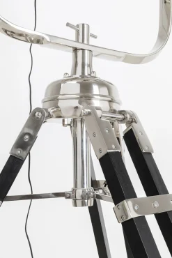 Best KARE Design Lampa podłogowa Movie 230 cm trójnóg drewno mango i aluminium - KARE