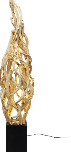 Clearance KARE Design Lampa podłogowa naturalna drewniana 150 cm podstawa czarna - KARE