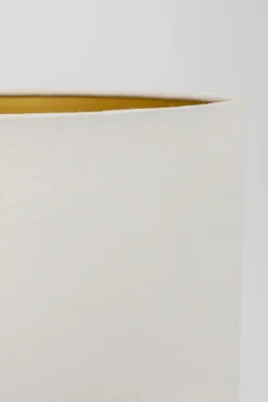 Sale KARE Design Lampa podłogowa podstawa złota stalowa abażur biały lniany 150 cm - KARE