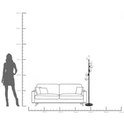 Hot KARE Design Lampa podłogowa Scala Balls Milky Black 160cm - KARE