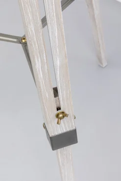 Best KARE Design Lampa podłogowa trójnóg vintage drewno sosnowe i stal 110-155 cm - KARE