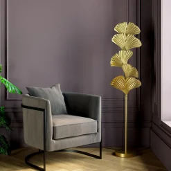 Discount KARE Design Lampa podłogowa Yuva 44x160 cm złota - KARE