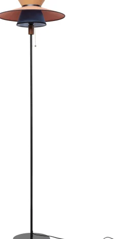 Fashion KARE Design Lampa podłogowa z kolorowym kloszem podstawa czarna Ø45x160 cm - KARE