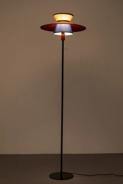 Fashion KARE Design Lampa podłogowa z kolorowym kloszem podstawa czarna Ø45x160 cm - KARE