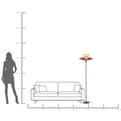 Fashion KARE Design Lampa podłogowa z kolorowym kloszem podstawa czarna Ø45x160 cm - KARE