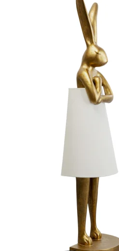 Sale KARE Design Lampa podłogowa złoty królik z białym abażurem 150 cm - KARE