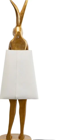 Sale KARE Design Lampa podłogowa złoty królik z białym abażurem 150 cm - KARE