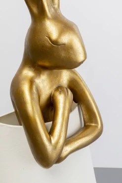 Sale KARE Design Lampa podłogowa złoty królik z białym abażurem 150 cm - KARE