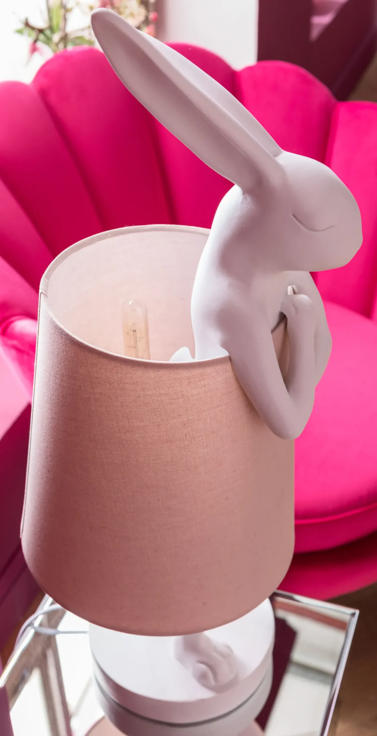 Hot KARE Design Lampa stołowa Animal Rabbit 27x68 cm biała - KARE