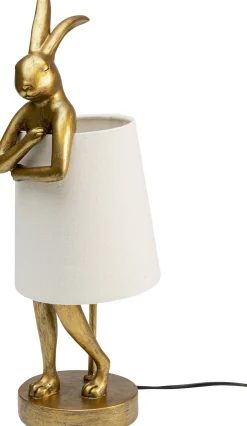 Outlet KARE Design Lampa stołowa Animal Rabbit 17x50 cm złota - klosz biały - KARE