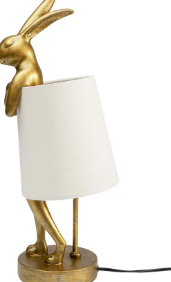 Outlet KARE Design Lampa stołowa Animal Rabbit 17x50 cm złota - klosz biały - KARE