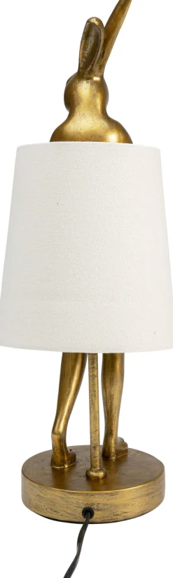 Outlet KARE Design Lampa stołowa Animal Rabbit 17x50 cm złota - klosz biały - KARE