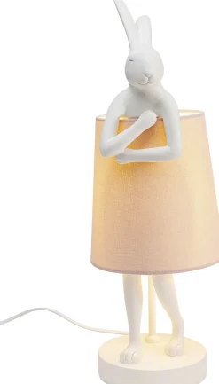 Best KARE Design Lampa stołowa Animal Rabbit 17x50 cm biała - klosz różowy - KARE