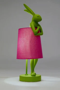 New KARE Design Lampa stołowa Animal Rabbit zielono-różowa 50cm - KARE