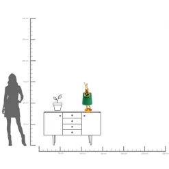 Discount KARE Design Lampa stołowa Animal Rabbit 23x68 cm złota - klosz zielony - KARE