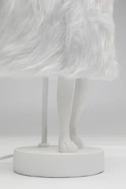 Hot KARE Design Lampa stołowa biała królik abażur futrzasty 50 cm - KARE