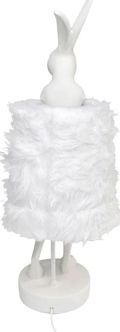 Best KARE Design Lampa stołowa biała królik abażur futrzasty 68 cm - KARE