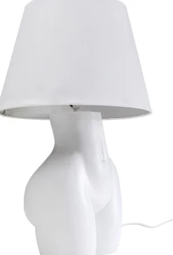 Discount KARE Design Lampa stołowa biała z abażurem motyw ludzkiego ciała Ø30x48 cm - KARE