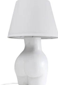 Discount KARE Design Lampa stołowa biała z abażurem motyw ludzkiego ciała Ø30x48 cm - KARE