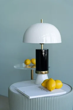 Online KARE Design Lampa stołowa biało-czarna stalowa emaliowana 51 cm - KARE