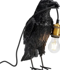 Hot KARE Design Lampa stołowa Crow 14x34 cm czarna matowa - KARE