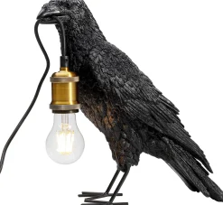 Hot KARE Design Lampa stołowa Crow 14x34 cm czarna matowa - KARE