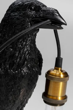 Hot KARE Design Lampa stołowa Crow 14x34 cm czarna matowa - KARE