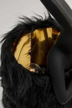 Clearance KARE Design Lampa stołowa czarna królik abażur futrzasty 50 cm - KARE