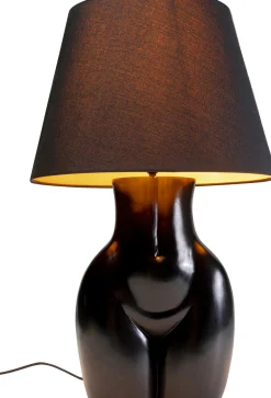 Clearance KARE Design Lampa stołowa czarna z abażurem motyw ludzkiego ciała Ø30x48 cm - KARE