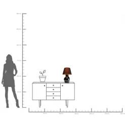 Clearance KARE Design Lampa stołowa czarna z abażurem motyw ludzkiego ciała Ø30x48 cm - KARE