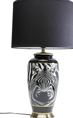 New KARE Design Lampa stołowa czarno-biała motyw zebry 71 cm podstawa z porcelany - KARE