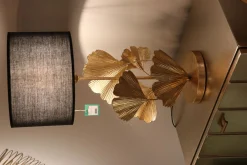 Fashion KARE Design Lampa stołowa Flores Ø30x62 cm złota - klosz czarny - KARE