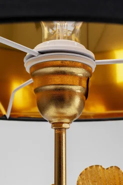 Fashion KARE Design Lampa stołowa Flores Ø30x62 cm złota - klosz czarny - KARE